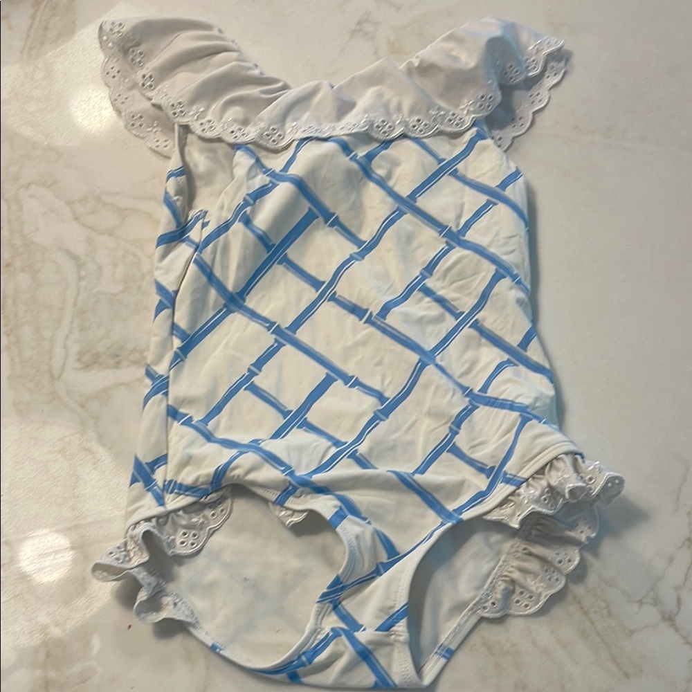 White and Blue Beaufort Bonnet swimsuit